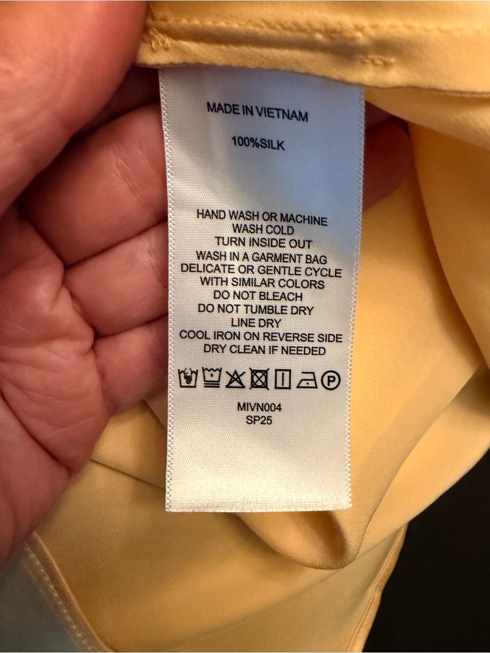 Quince Washable Silk Skirt - Butter Yellow Size L - Picture 6 of 8